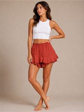 Rust Red boho skort